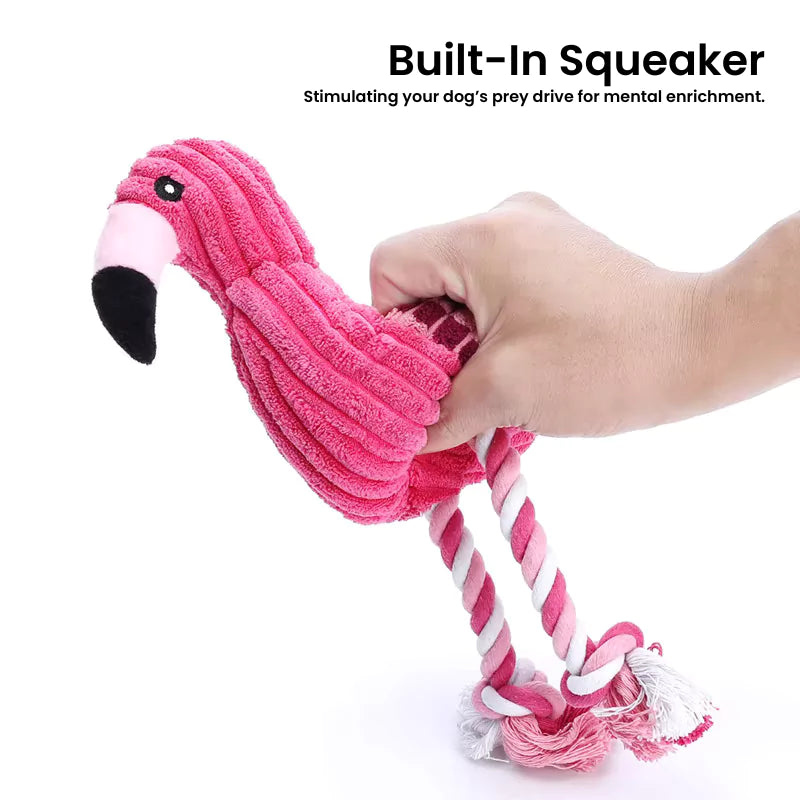 FLAMINGO DOG TUG TOY CANINE CULTURE