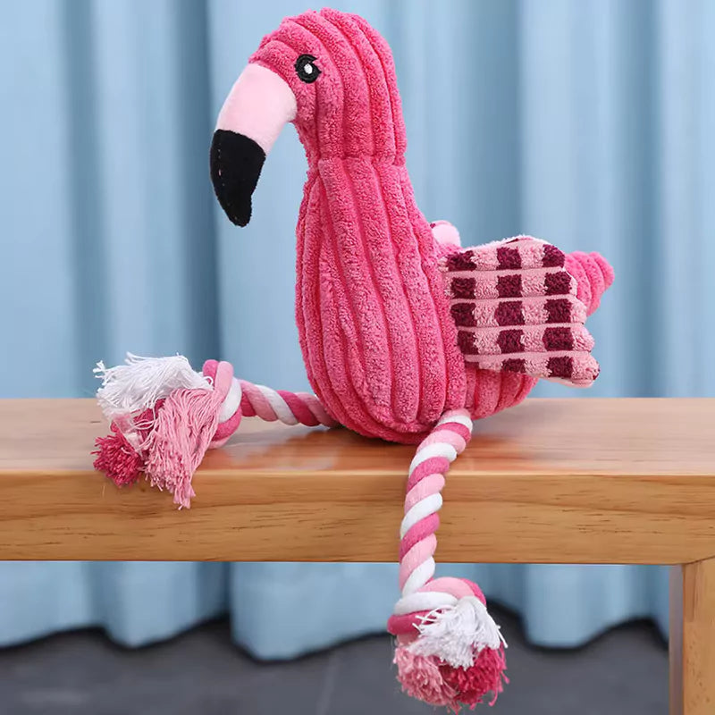 FLAMINGO DOG TUG TOY CANINE CULTURE