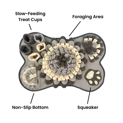 Grey Bone Dog Snuffle Mat Mental Enrichment Canine Culture