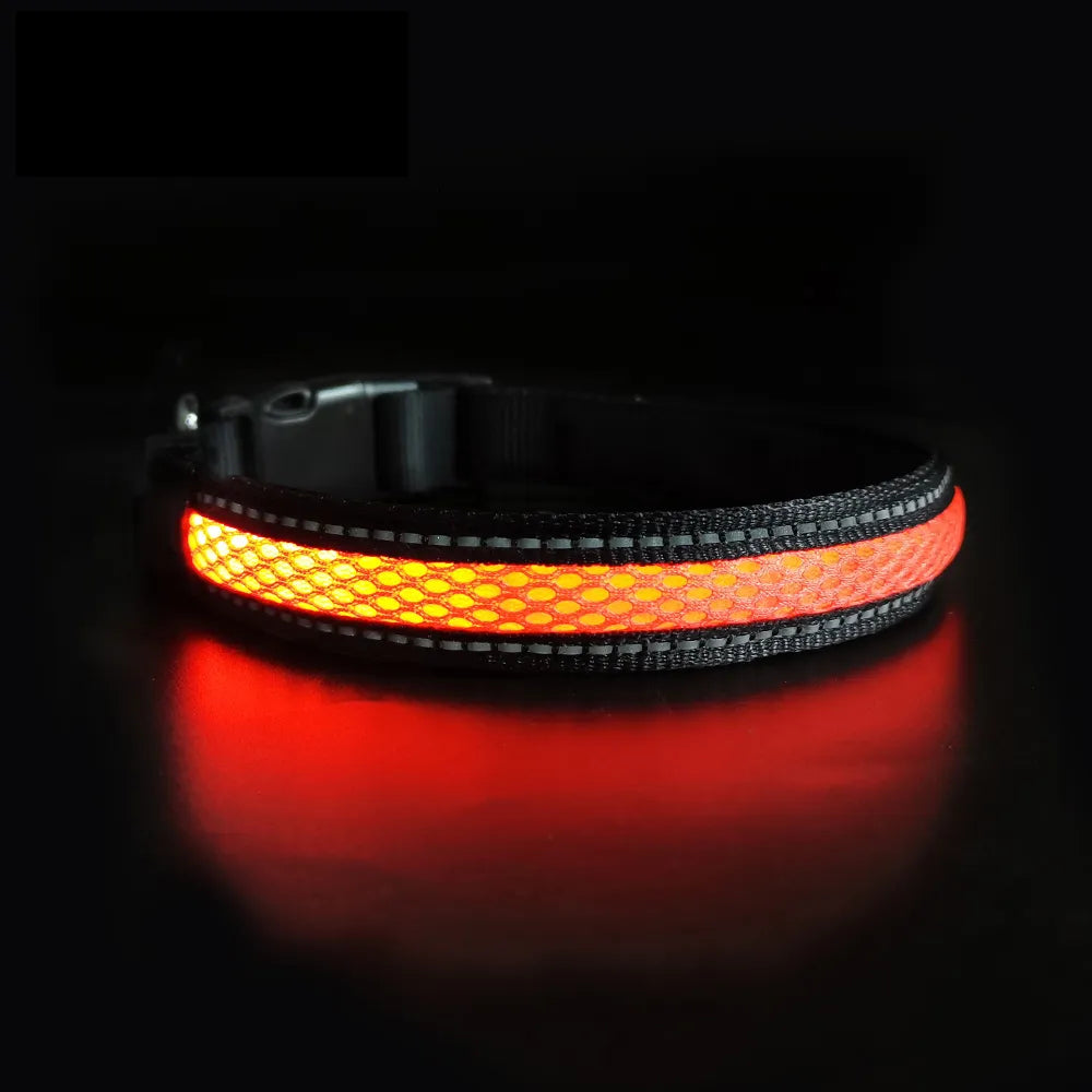 Orange AirFlow LED Dog Collar - Limited Black Edition