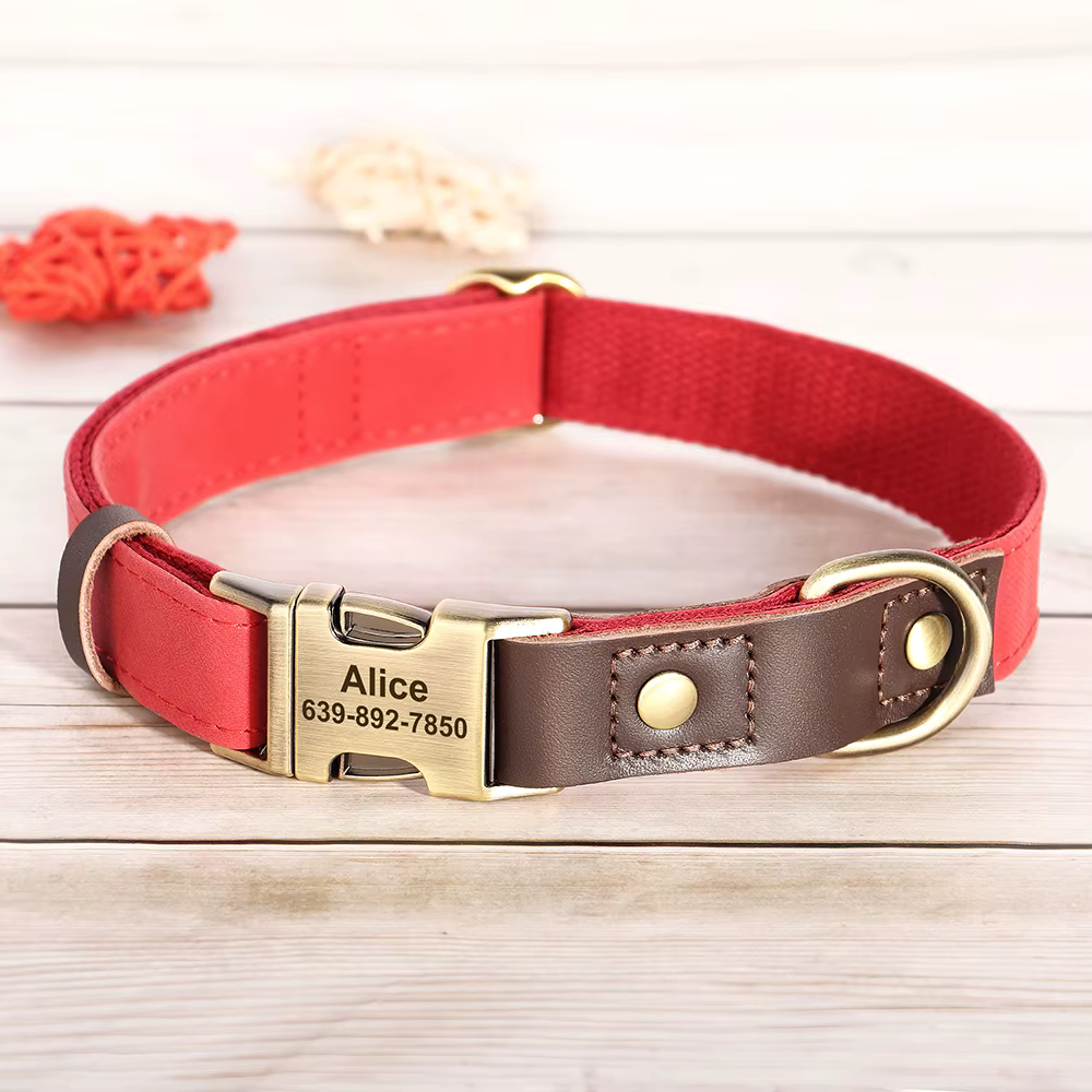 Red Custom Huntsman Dog Collar Canine Culture