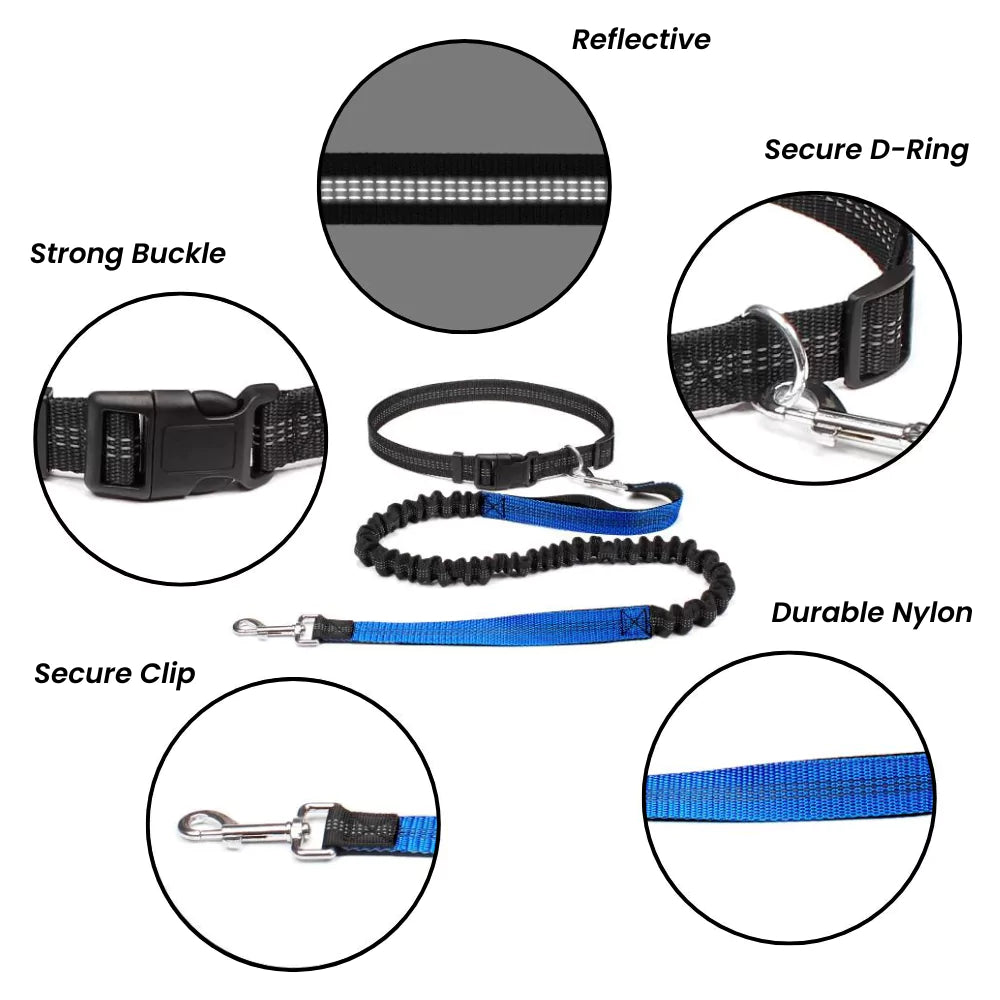 Hands-Free Bungee Dog Leash Waist Belt Canine Culture