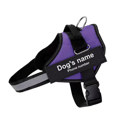Royal Purple Personalized Dog Harness | Reflective With Safety Handle
