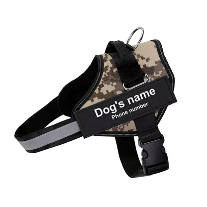Desert Camo Personalized Dog Harness | Reflective With Safety Handle