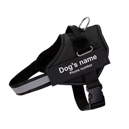 Raven Black Personalized Dog Harness | Reflective With Safety Handle
