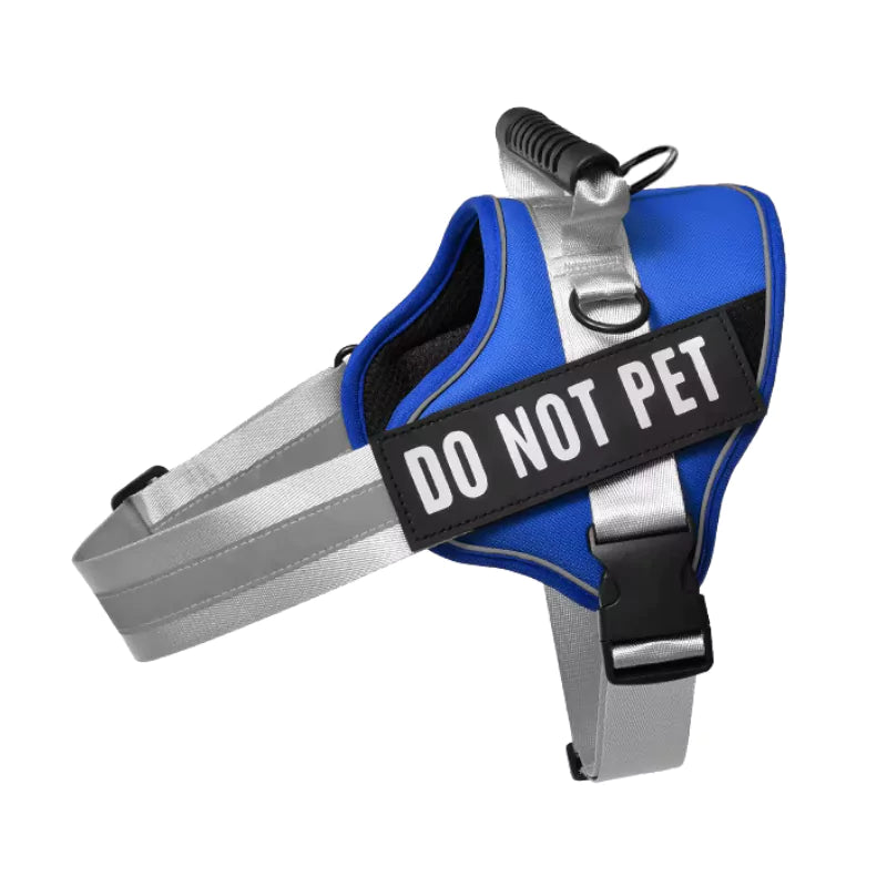 REFLECTIVE PERSONALIZED DOG HARNESS CANINE CULTURE blue