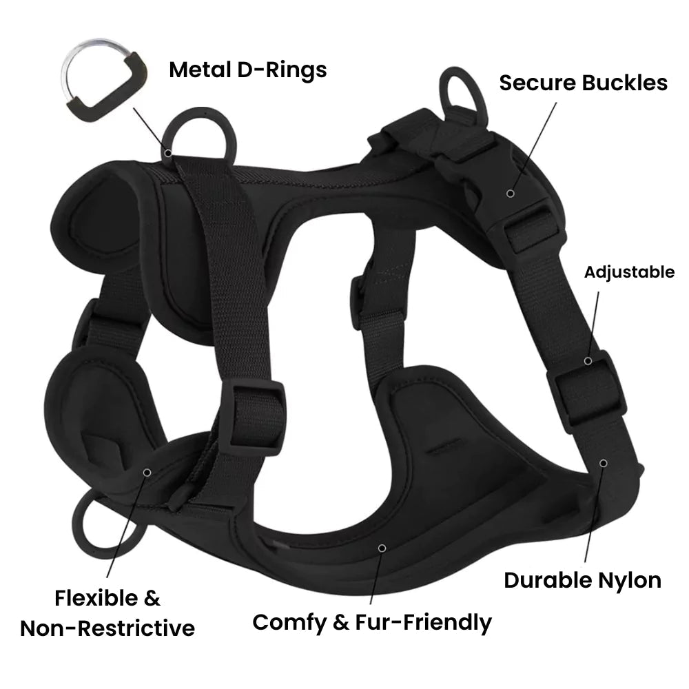 Red Urban Dog Harness | Tri-Clip