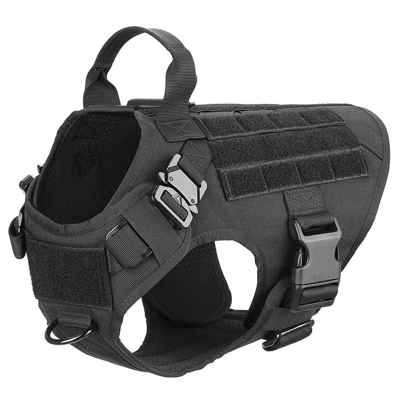 Canine Black Tactical Dog Harness | Velcro