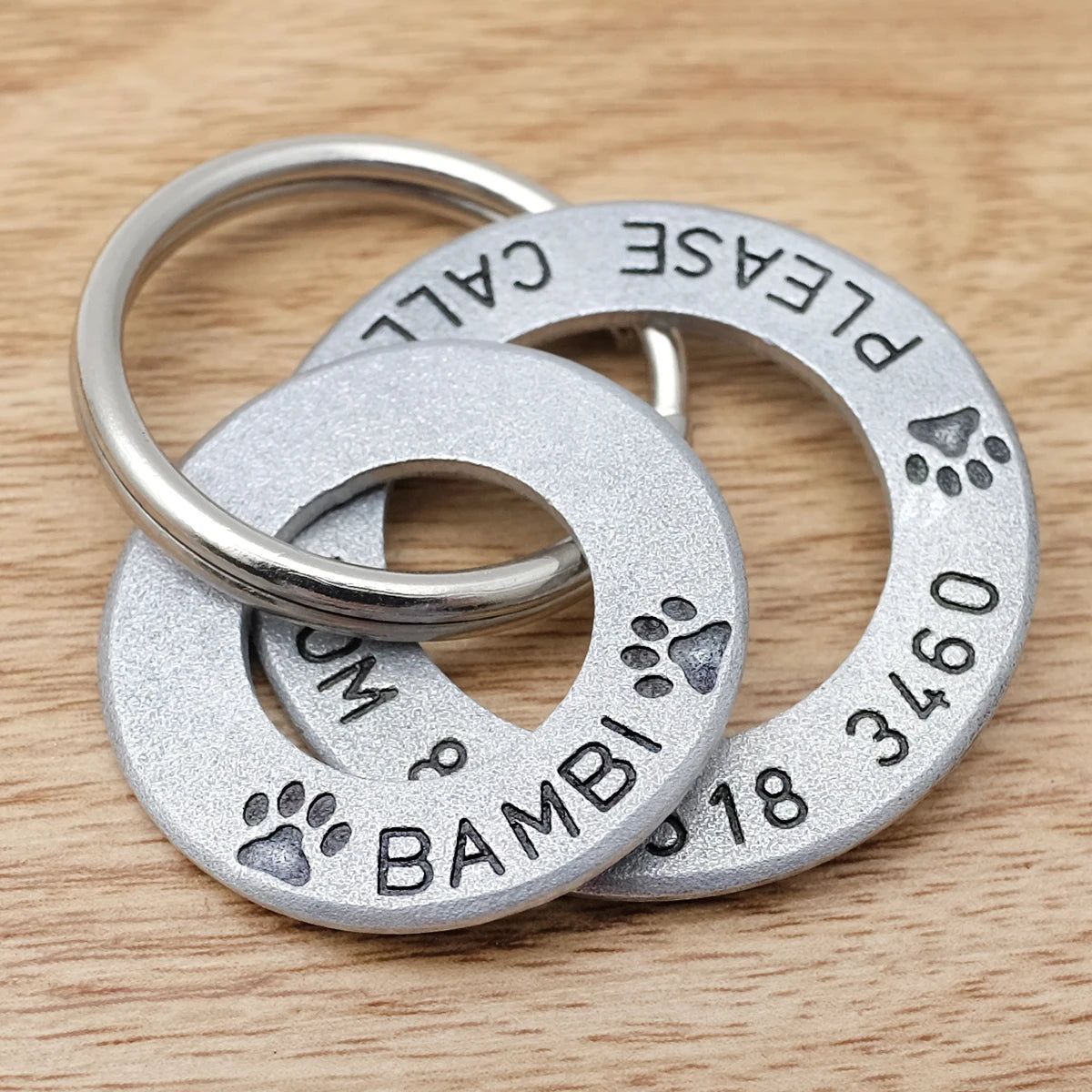 Silver Engraved Dog ID Rings