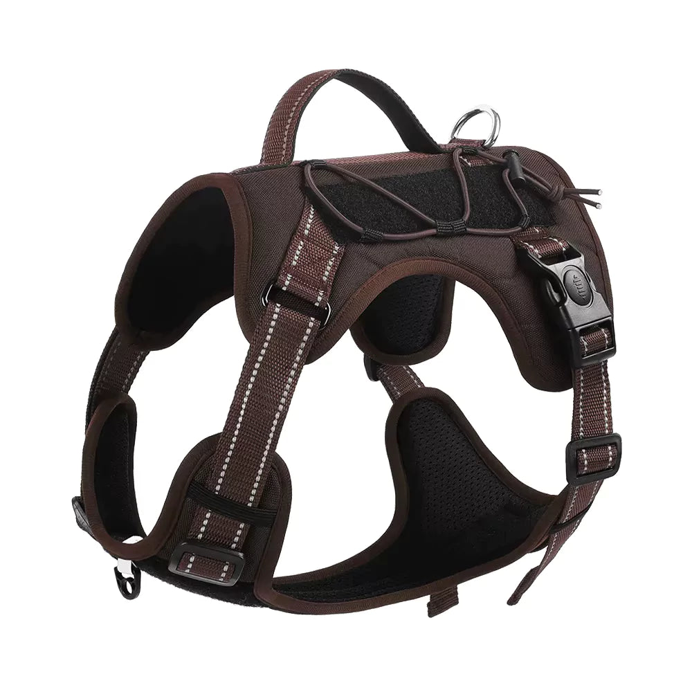 BROWN TACTICAL VELCRO DOG HARNESS CANINE CULTURE