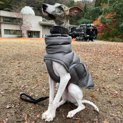 Silver Ultra-Padded Dog Down Coat | Waterproof