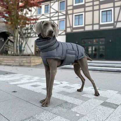 Silver Ultra-Padded Dog Down Coat | Waterproof Silver Ultra-Padded Dog Down Coat | Waterproof