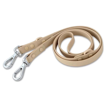 beige dog leash pvc double ended canine culture