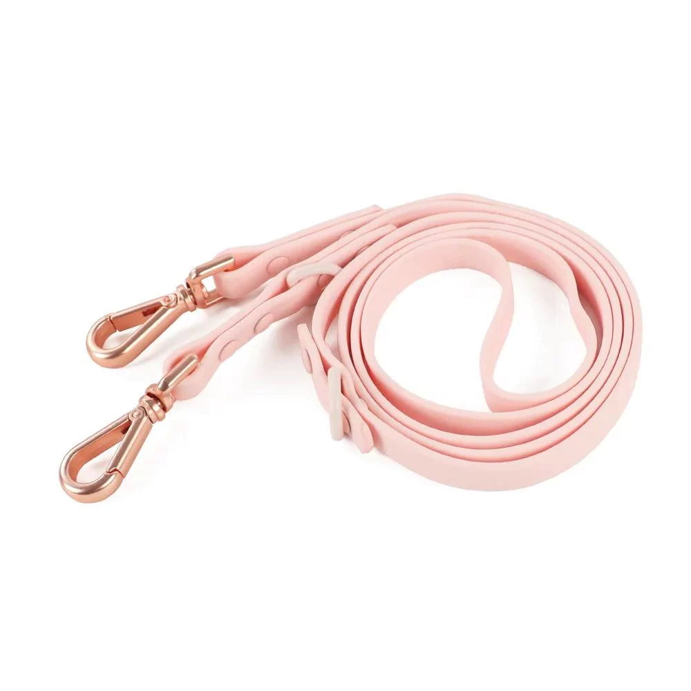 pink dog leash pvc double ended canine culture