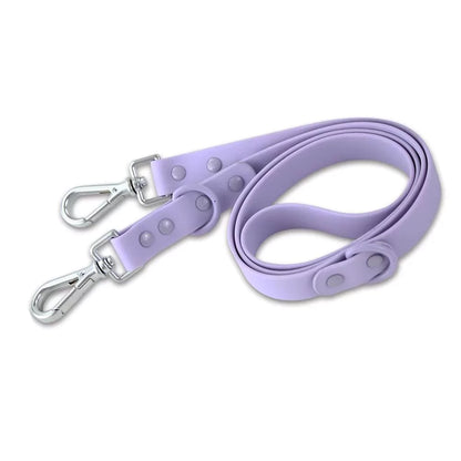 purple dog leash pvc double ended canine culture