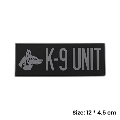 Black - Grey K - 9 Unit | Velcro Dog Harness Patch - Canine Culture