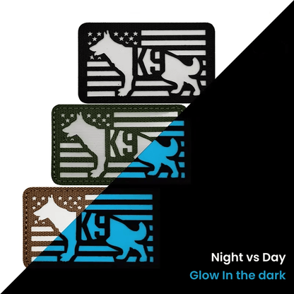 Black K - 9 | Glow In Dark Velcro Dog Harness Patch - Canine Culture