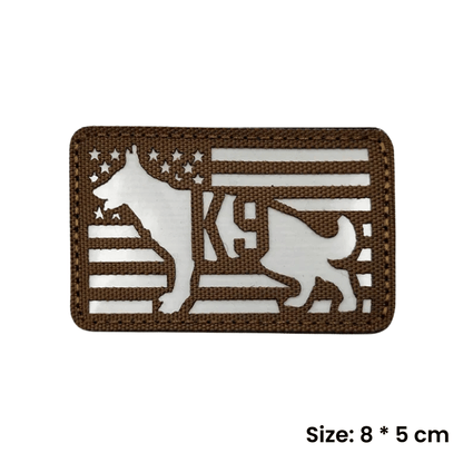 Brown K - 9 | Glow In Dark Velcro Dog Harness Patch - Canine Culture