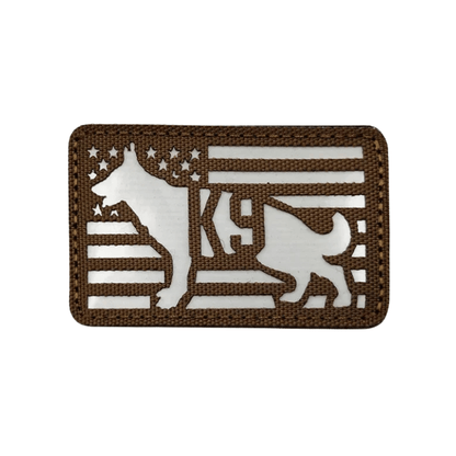 Brown K - 9 | Glow In Dark Velcro Dog Harness Patch - Canine Culture