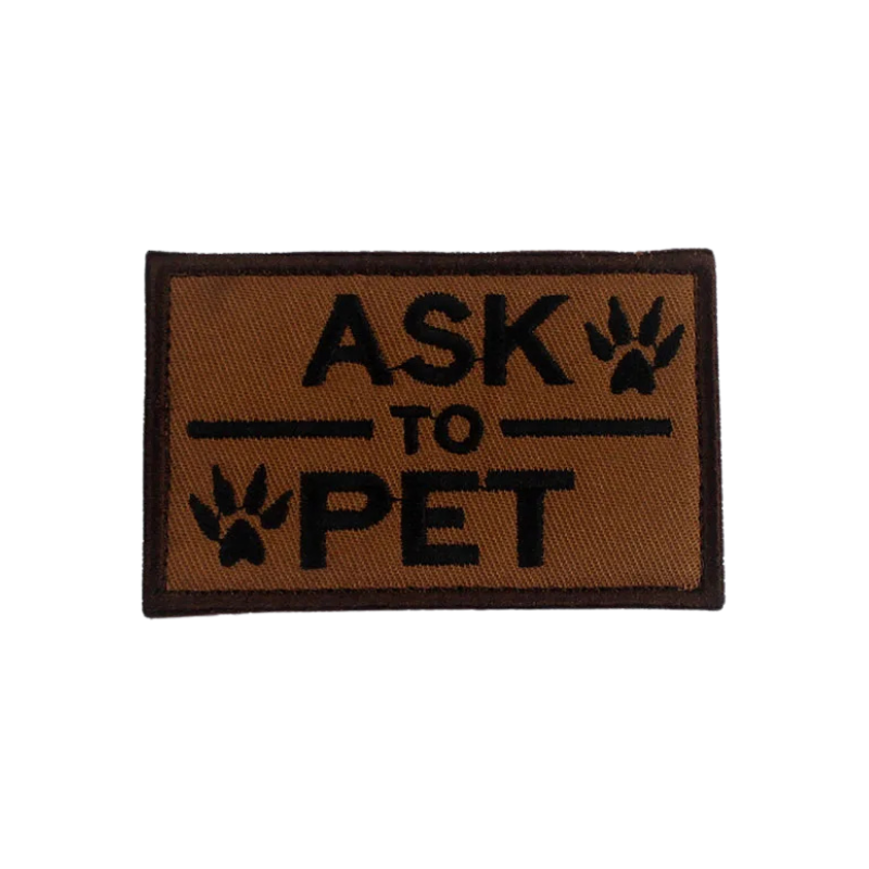 Ask to Pet | Brown Velcro Dog Harness Patch