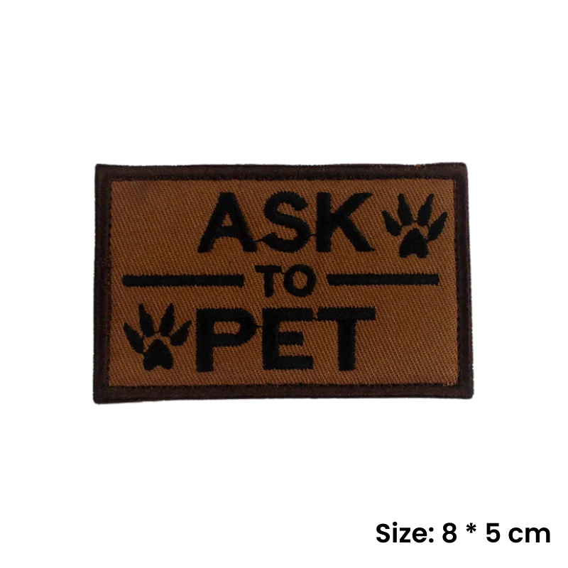 Ask to Pet | Brown Velcro Dog Harness Patch