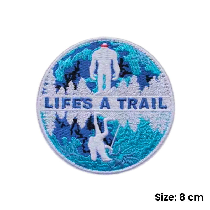 White Bigfoot- Life's A Trail | Velcro Dog Harness Patch