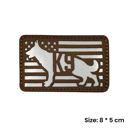 Brown K-9 | Glow In Dark Velcro Dog Harness Patch