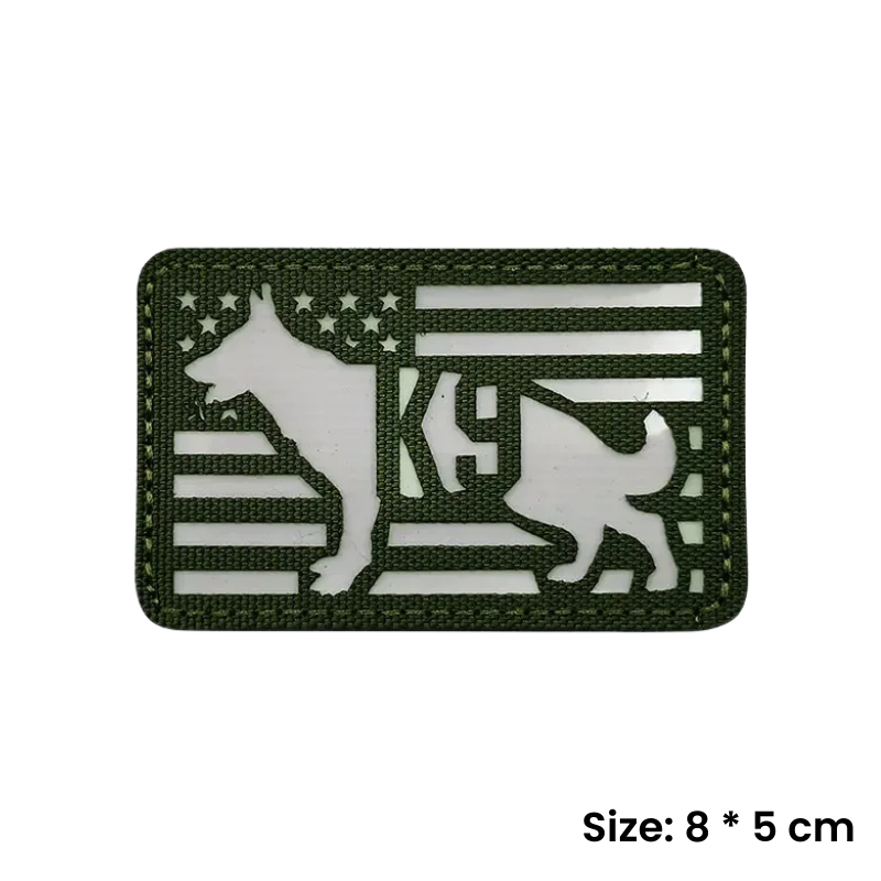 Khaki K-9 | Glow In Dark Velcro Dog Harness Patch