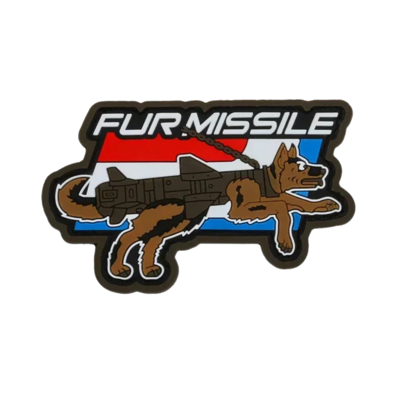 Tri-Color Fur Missile | Velcro Dog Harness Patch