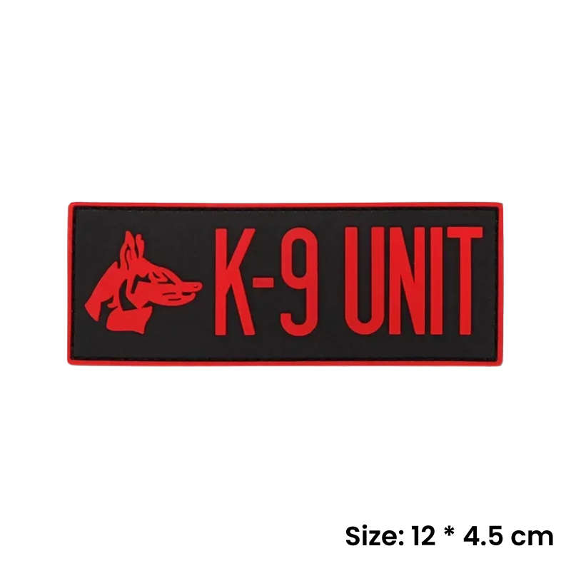 Red K-9 Unit | Velcro Dog Harness Patch