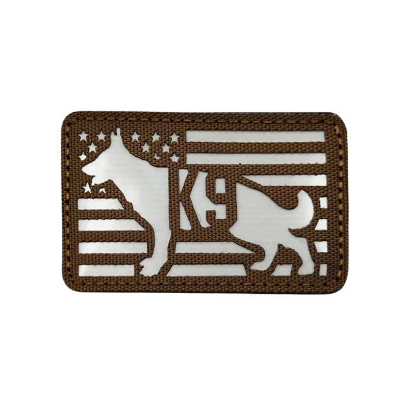 Brown K-9 | Glow In Dark Velcro Dog Harness Patch