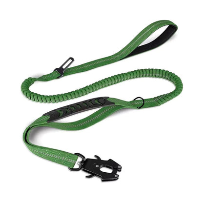 Green Heavy Duty Bungee Dog Leash - Canine Culture