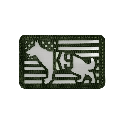 Khaki K - 9 | Glow In Dark Velcro Dog Harness Patch - Canine Culture