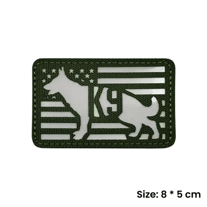 Khaki K - 9 | Glow In Dark Velcro Dog Harness Patch - Canine Culture
