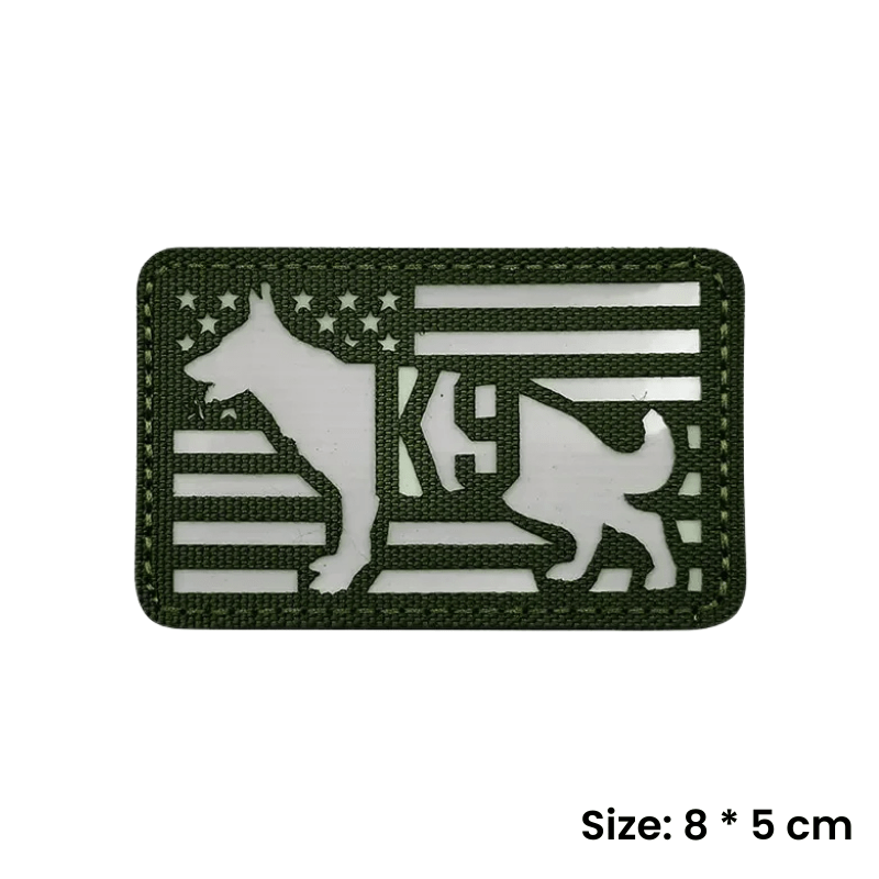 Khaki K - 9 | Glow In Dark Velcro Dog Harness Patch - Canine Culture